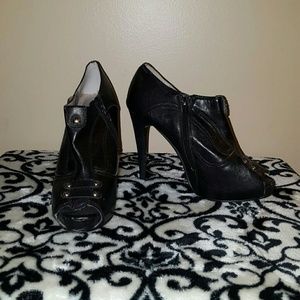 Heeled Peep Toed Ankle Boots